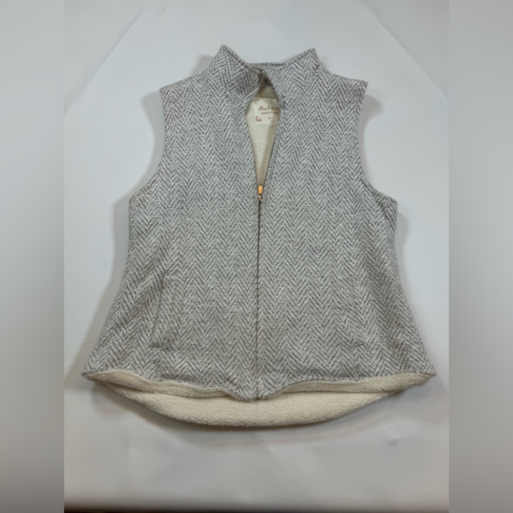 Altar'd State Vest wmn medium Herringbone Sherpa Lined Full Zip Stretch (bin AA) - Picture 1 of 8